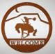 Bucking Bronco Welcome Sign