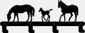 Horse Family Coat Rack